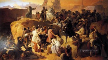エルサレム近くで渇く十字軍 ロマン主義 フランチェスコ・ヘイズ Oil Paintings
